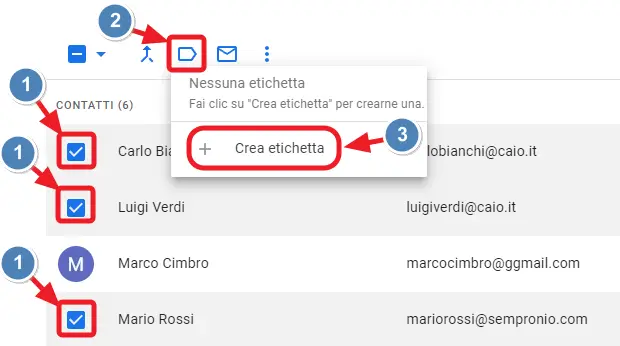 crea etichetta