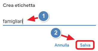 salva etichetta