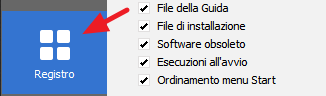 CCleaner - sezione Registro