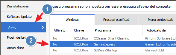 selezione del programma