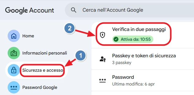 Verifica in due passaggi