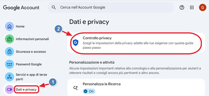 Controllo privacy