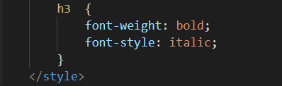 codice css h3