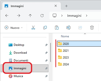 Organizzazione sottocartelle