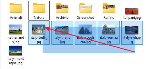 Selezionare più file con il mouse in Esplora File